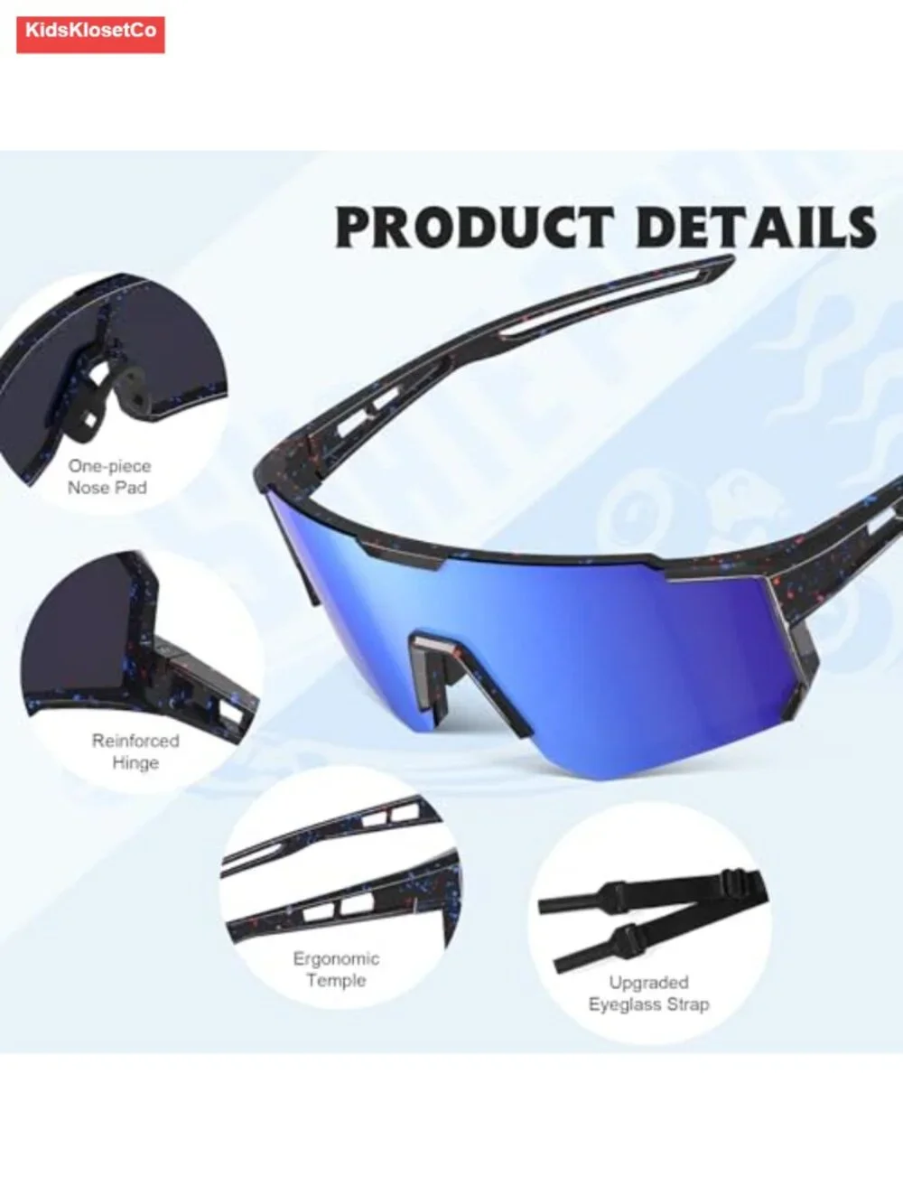 Polarized Kids Sunglasses UV Protection with Glasses Strap